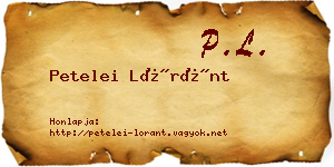 Petelei Lóránt névjegykártya